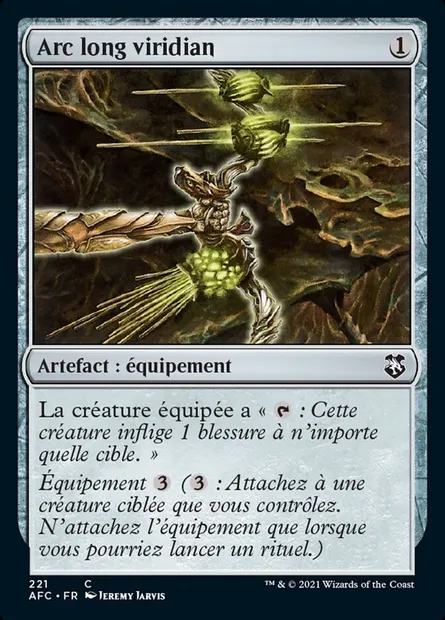 Arc long viridian, carte Magic AFC 221 — extension Forgotten Realms Commander