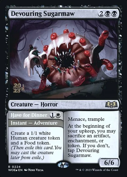 Devouring Sugarmaw // Have for Dinner, Magic card PWOE 224s — Wilds of Eldraine Promos set