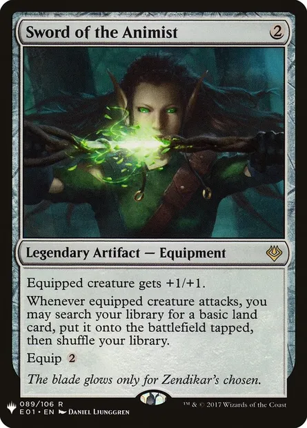 Épée de l'animiste, carte Magic PLST E01-89 — extension The List