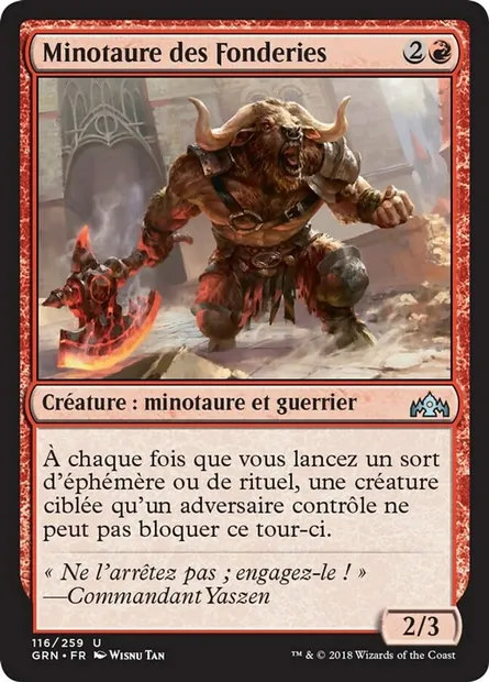 Minotaure des Fonderies, carte Magic GRN 116 — extension Les Guildes de Ravnica