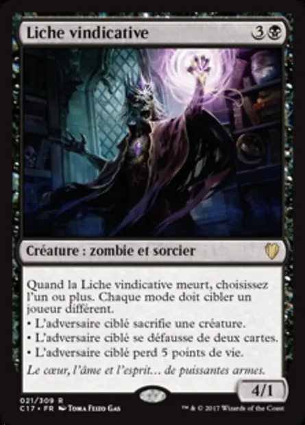 Liche vindicative, carte Magic C17 21 — extension Commander 2017