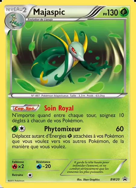 Majaspic, carte Pokémon BW 20 — extension Promo BW