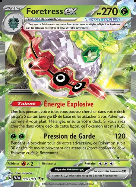 Foretress-ex, carte Pokémon PAF 002 — extension Destinées de Paldea