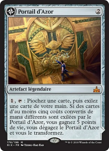 Portail d'Azor // Sanctuaire du Soleil, carte Magic RIX 176 — extension Les combattants d'Ixalan