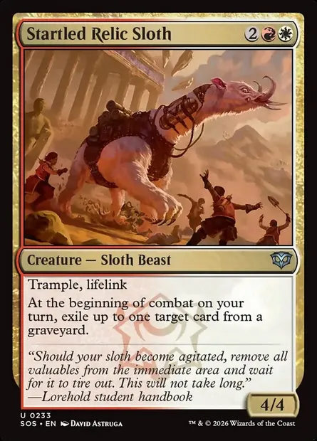 Startled Relic Sloth, Magic card SOS 233 — Secrets of Strixhaven set