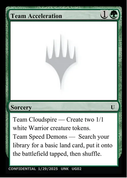 Team Acceleration, carte Magic UNK UG02 — extension Unknown Event