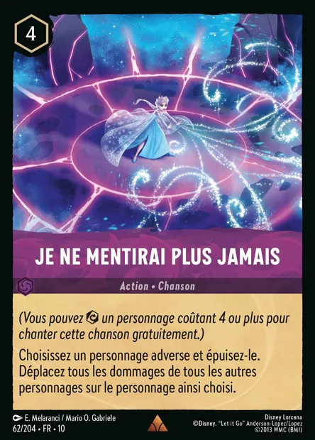 Je ne mentirai plus jamais, carte Disney Lorcana CH10-062 — extension Lueurs dans les Profondeurs