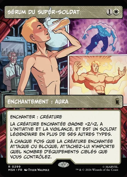 Sérum du super-soldat, carte Magic MSH 299 — extension Marvel Super Heroes