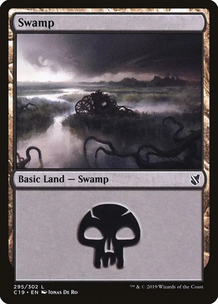Swamp, Magic card C19 295 — Commander 2019 set