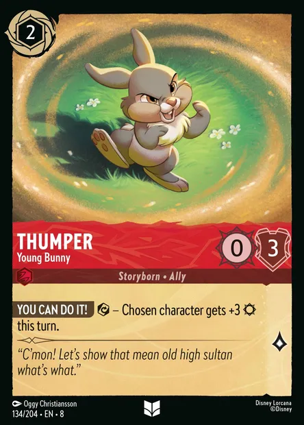 Thumper - Young Bunny, Disney Lorcana card CH8-134 — The Reign of Jafar set