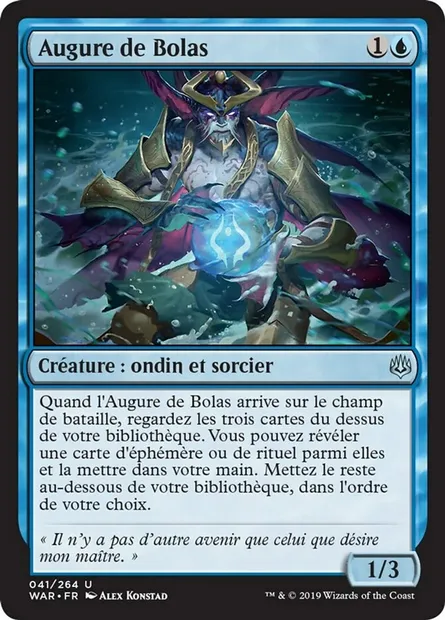 Augure de Bolas, carte Magic WAR 41 — extension La guerre des Planeswalkers