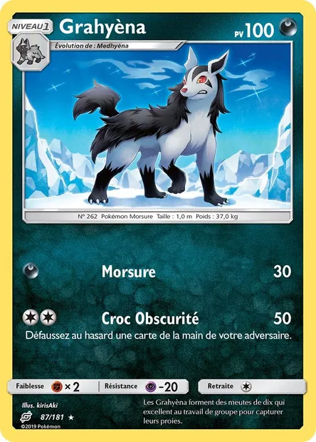 Grahyèna, carte Pokémon TEU 87 — extension Duo de Choc