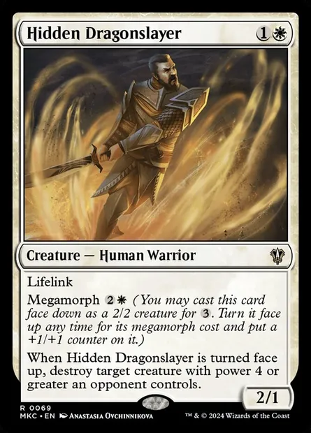Hidden Dragonslayer, Magic card MKC 69 — Murders at Karlov Manor Commander set