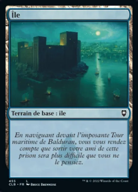 Île, carte Magic CLB 455 — extension Commander Légendes : la bataille de la Porte de Baldur