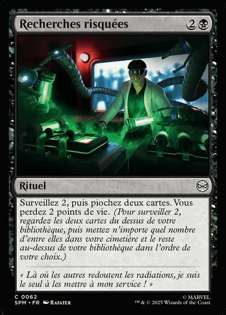 Recherches risquées, carte Magic SPM 62 — extension Marvel's Spider-Man