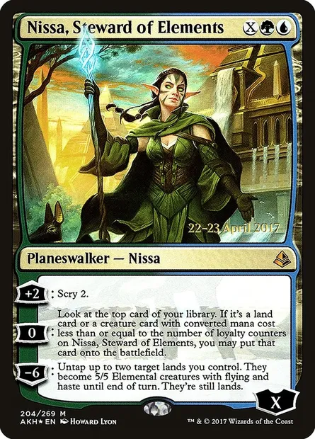 Nissa, Steward of Elements, Magic card PAKH 204s — Amonkhet Promos set