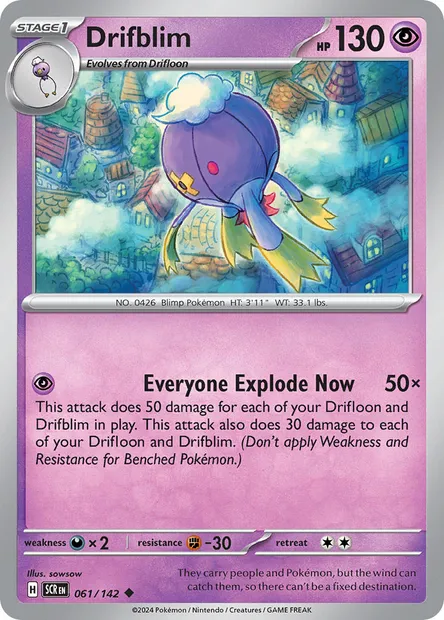 Drifblim, Pokémon card SCR 061 — Stellar Crown set