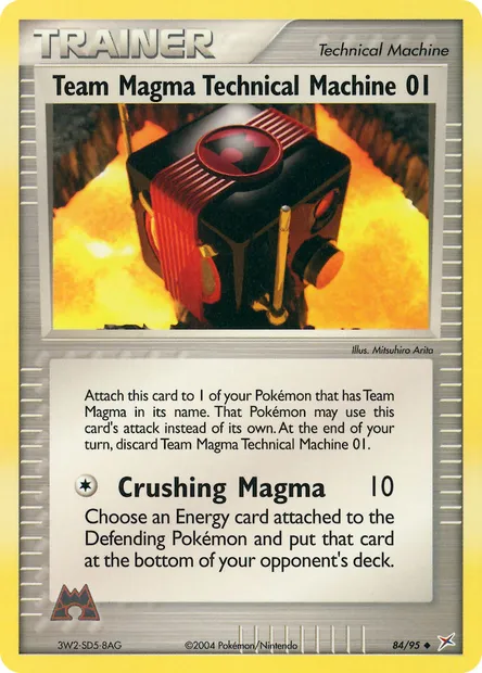 Team Magma Technical Machine 01, Pokémon card MA 84 — Team Magma vs Team Aqua set