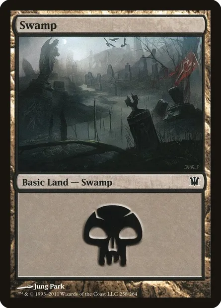 Swamp, Magic card ISD 258 — Innistrad set