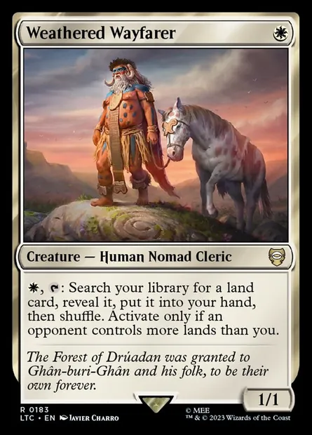 Weathered Wayfarer, Magic card LTC 183 — Tales of Middle-earth Commander set