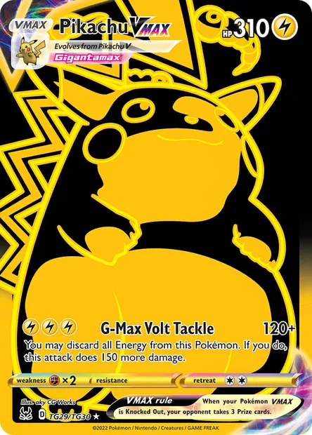 Pikachu VMAX, Pokémon card LOR TG29 — Lost Origin set