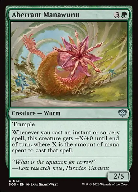 Aberrant Manawurm, Magic card SOS 138 — Secrets of Strixhaven set