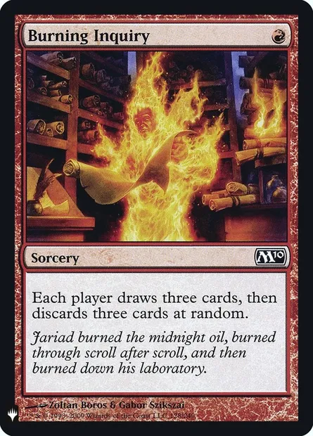 Burning Inquiry, Magic card PLST M10-128 — The List set