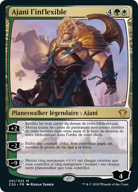 Ajani l'inflexible, carte Magic C20 201 — extension Commander 2020