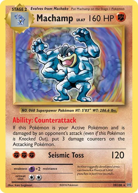 Machamp, Pokémon card EVO 59 — Evolutions set