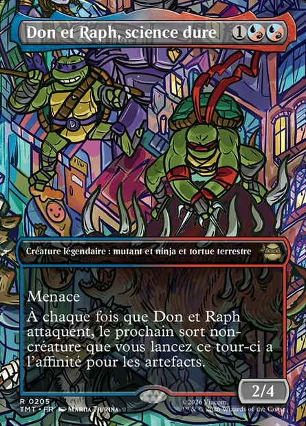 Don et Raph, science dure, carte Magic TMT 205 — extension Teenage Mutant Ninja Turtles