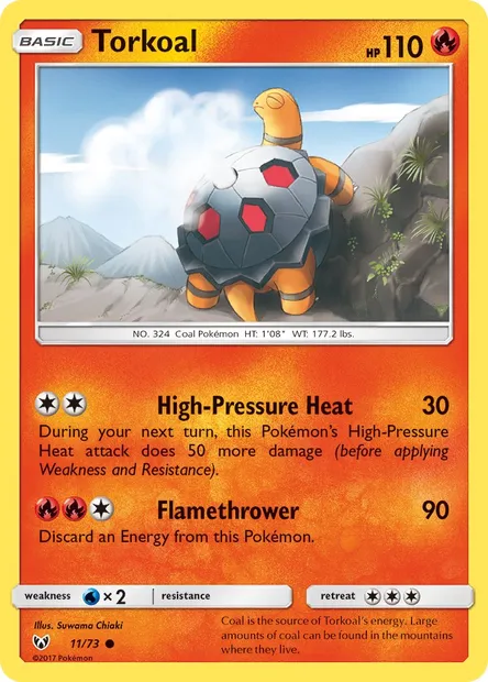 Torkoal, Pokémon card SLG 11 — Shining Legends set