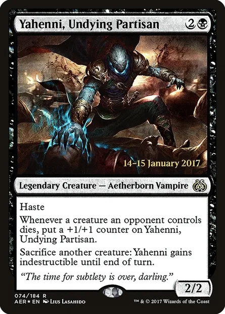 Yahenni, Undying Partisan, Magic card PAER 74s — Aether Revolt Promos set