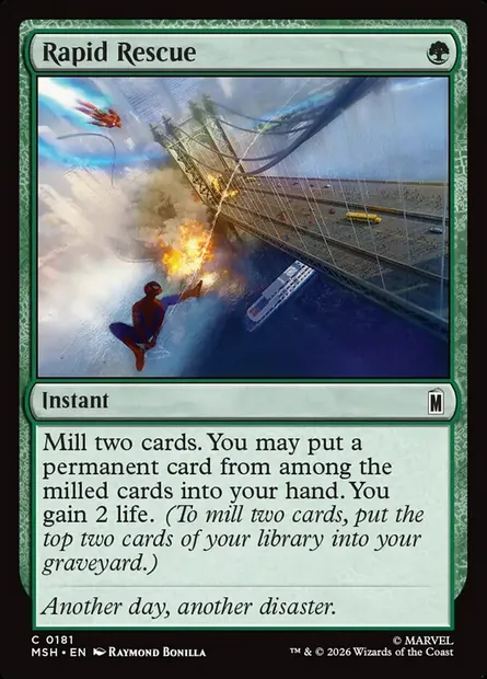 Rapid Rescue, Magic card MSH 181 — Marvel Super Heroes set