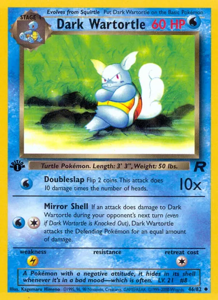 Dark Wartortle, Pokémon card TR 46 — Team Rocket set