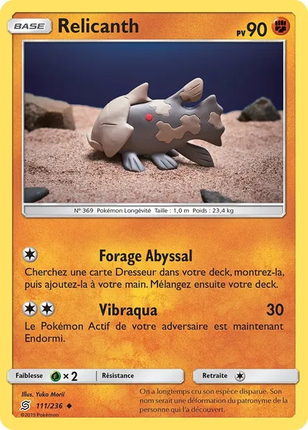 Relicanth, carte Pokémon UNM 111 — extension Harmonie des Esprits