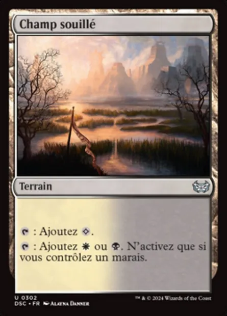 Champ souillé, carte Magic DSC 302 — extension Duskmourn: House of Horror Commander