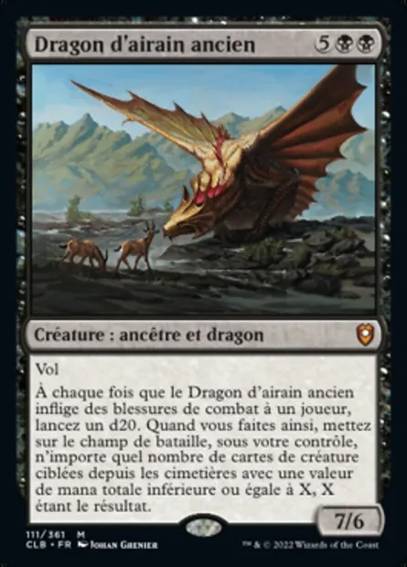Dragon d'airain ancien, carte Magic CLB 111 — extension Commander Légendes : la bataille de la Porte de Baldur