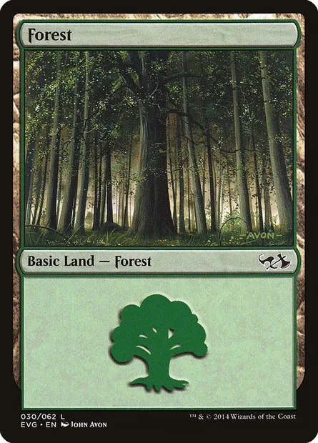 Forest, Magic card EVG 30 — Duel Decks Anthology: Elves vs. Goblins set