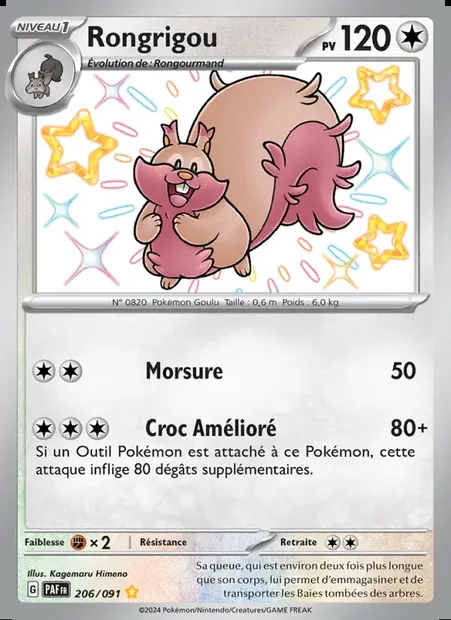 Rongrigou, carte Pokémon PAF 206 — extension Destinées de Paldea