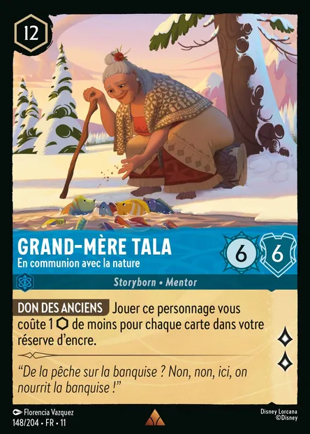 Grand-mère Tala - En communion avec la nature, carte Disney Lorcana CH11-148 — extension Givresort