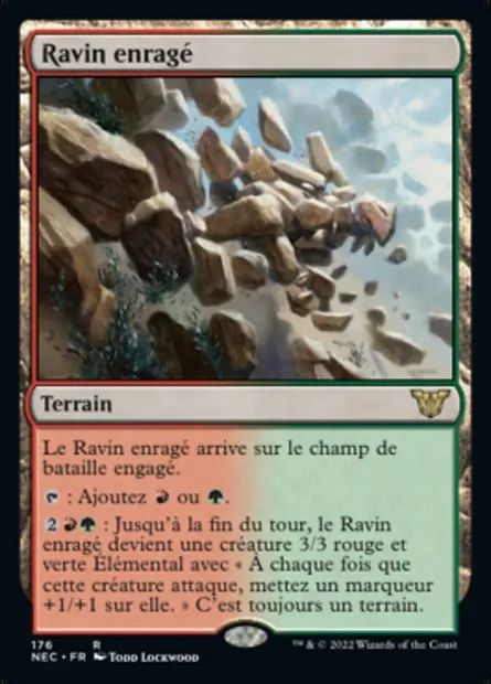 Ravin enragé, carte Magic NEC 176 — extension Neon Dynasty Commander