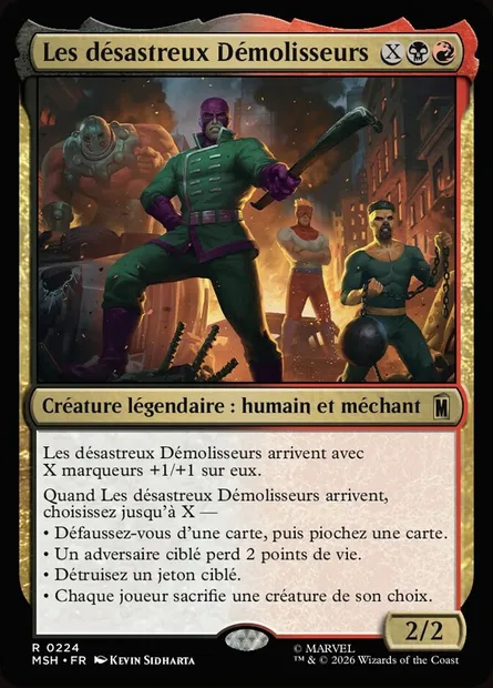 Les désastreux Démolisseurs, carte Magic MSH 224 — extension Marvel Super Heroes