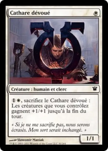 Cathare dévoué, carte Magic ISD 30 — extension Innistrad