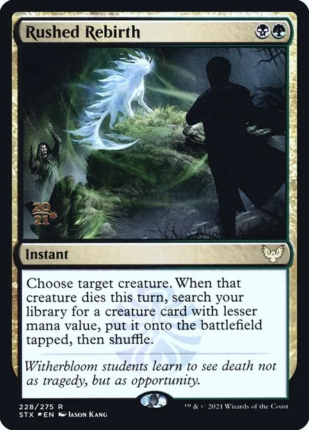 Renaissance précipitée, carte Magic PSTX 228s — extension Strixhaven: School of Mages Promos