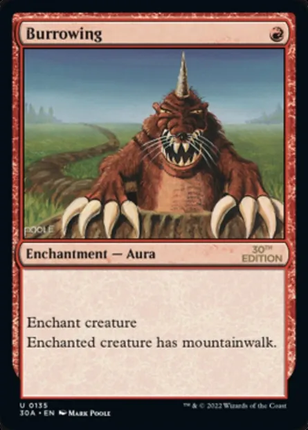 Burrowing, Magic card 30A 135 — 30th Anniversary Edition set