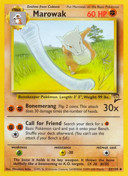 Marowak, Pokémon card B2 52 — Base Set 2 set
