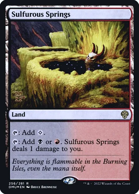 Sulfurous Springs, Magic card PDMU 256s — Dominaria United Promos set