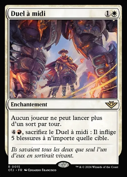 Duel à midi, carte Magic OTJ 15 — extension Outlaws of Thunder Junction