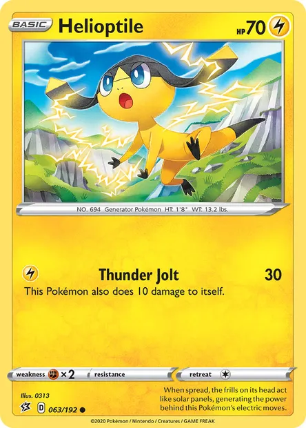 Helioptile, Pokémon card RCL 63 — Rebel Clash set