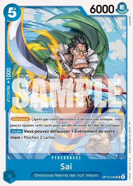 Sai, carte One Piece OP15-045 — extension AVENTURE SUR L'ÎLE DE DIEU